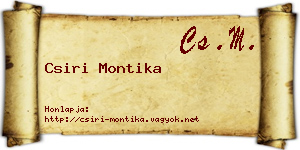 Csiri Montika névjegykártya